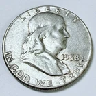 1958 Franklin Silver Half Dollar - 90% Silver- Circulated Coin #5461