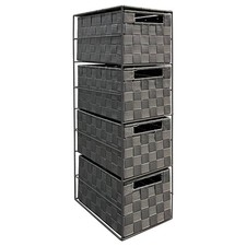 Arpan Grey 4 Drawer Storage Cabinet Unit Ideal for Home Office Bedroom Kitche...