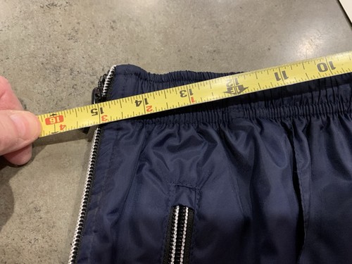 Pantaloni sportivi vintage Nike basket COMPLETI zip laterale blu navy nylon XL NOS nuovi con etichette - Foto 12 di 13