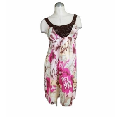 Max & Cleo Size 6 Dress Crochet Trim Floral Print 100% Cotton Lined  Multi-Color | eBay