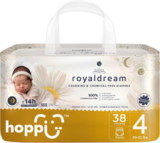 Hoppi Pull Up Style Diapers, Size 4, Pull-On Training Pants Baby Diaper with 360