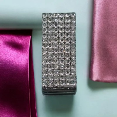 Elegant Jeweled Diamond Money Clip 18K White Gold Over Money Clip Unisex 1PC