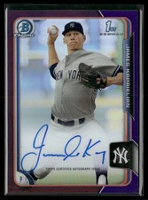 James Kaprielian 2015 Bowman Draft #BCA-JK Chrome Purple Auto New York Yankees