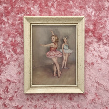 Vintage Ballerina Art Print Framed, Classic Ballet Wall Art, Nursery Decor