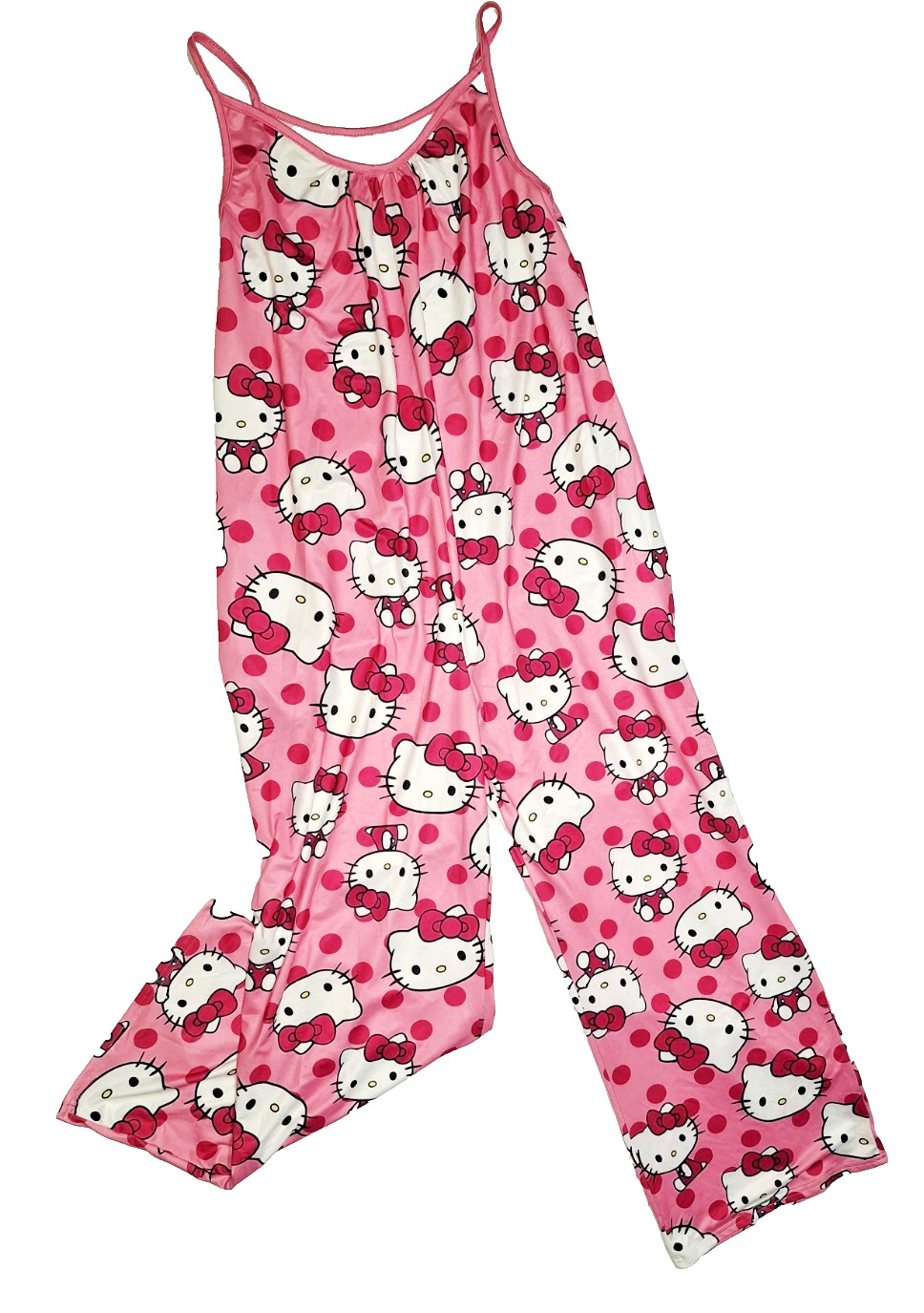 Womens NEW Hello Kitty Jumper Romper Overalls Size L Pink Sanrio Jump Suit