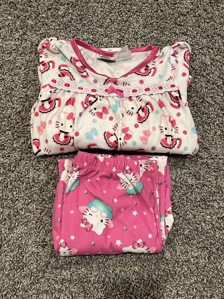 Hello Kitty девочек Sanrio розовый пижамы платье ночная рубашка и брюки 7/8/Хэллоуин костюм - Изображение 2 из 4