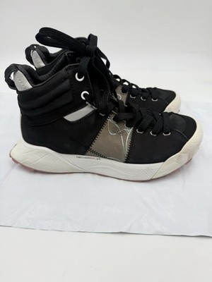 DECKERS Lab D X Women s Size 7.5 Black High Ankle Sneakers Lace Up Vibram 