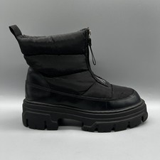 H&M Ankle Boots Fleece Lined Insulated Zips Black Womens Uk 5 Eu 38