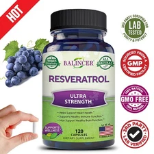 Resveratrol capsules 1000mg - promote brain, heart and cardiovascular health