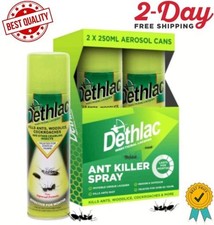 2 x Dethlac Spray | Ant Killer Indoor & Outdoor 250ml Aerosol | Insect Killer