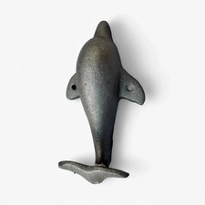 Cast Iron Dolphin Tail Wall Hook Coastal Beach Nautical Decor Towel Hook