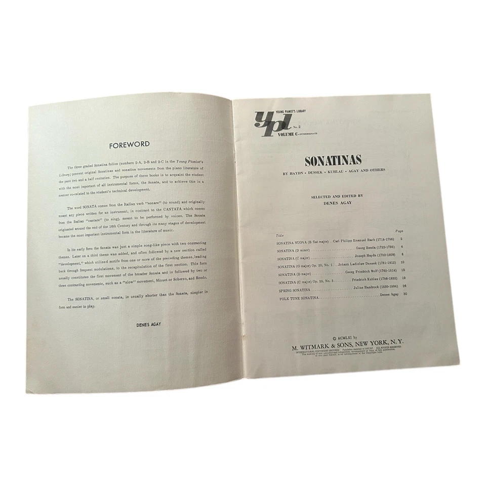 The Young Pianist’s Library Sonatinas Vol. 2 & Vol. 2A Denes Agay NOS 1960–61 - Image 3 of 4