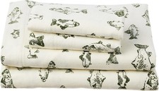 Flannel Sheets Queen Size, Anti-Pilling  Wrinkle Resistant Cotton, Touchably