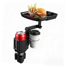 Car Cup Holder Tray Table 10-inch Car Food Tray Portable 4-in-1 Car Cup Holder