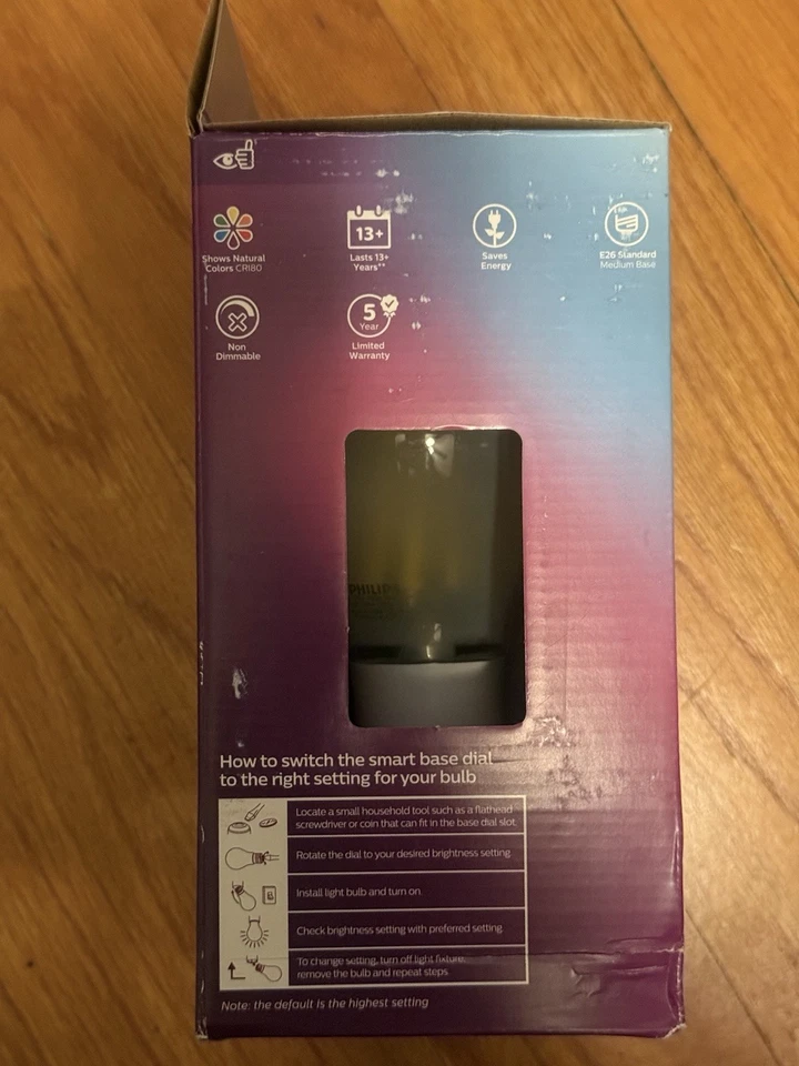 Philips BrightDial 200/150/100W Equivalent Soft White A21 Medium LED Light Bulb - Image 4 of 4