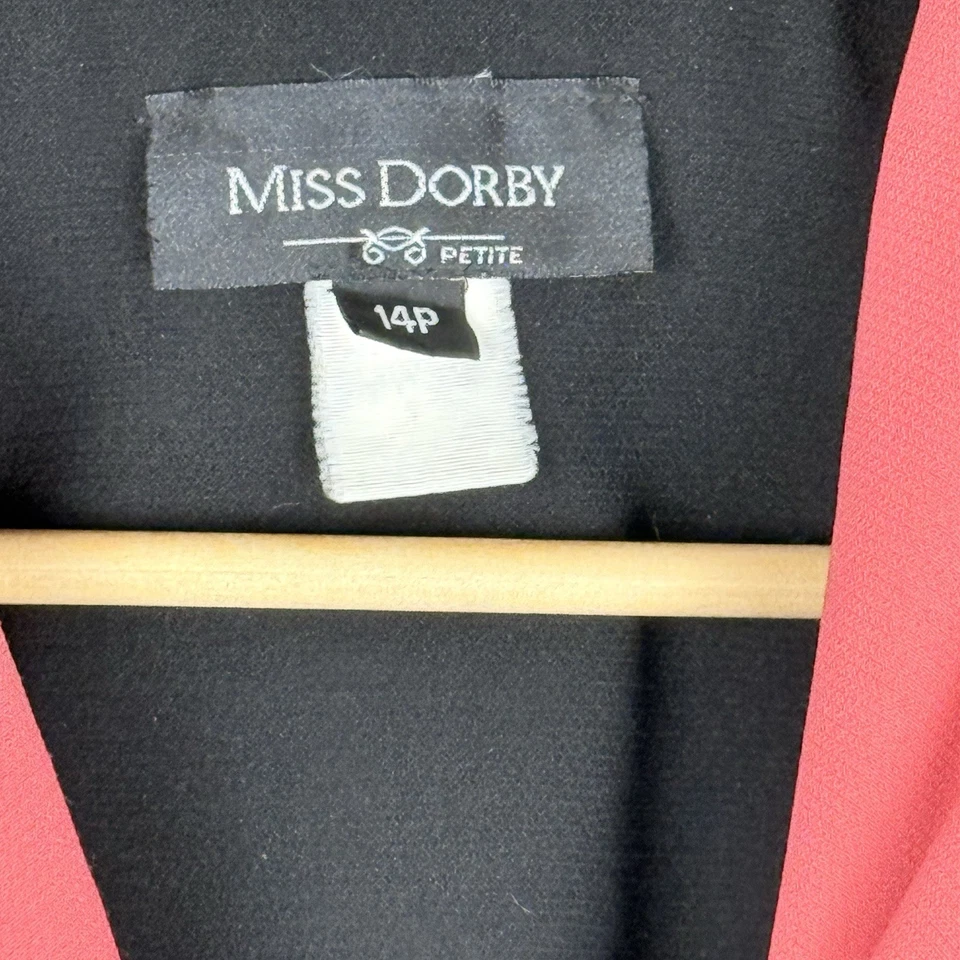 Blusa Miss Dorby Negra Con Cuello Coral Abotonado Manga Corta Talla 14P Foto 2 de 4