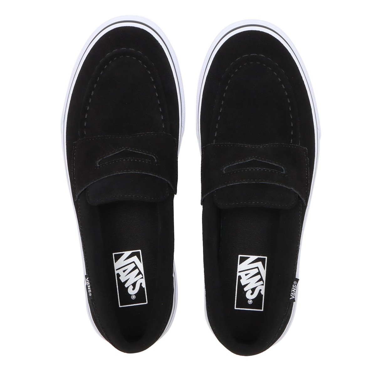 VANS Loafer Black/White Suede Slip-On Unisex V196CF Vulcanized 