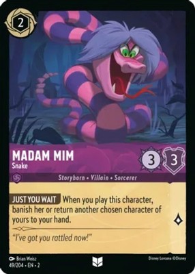 Lorcana Madam Mim - Snake - 49/204 - Uncommon - Cold Foil, Near Mint Rise of the