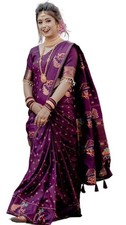 Womens Kanjivaram Banarasi Silk Saree Patola saree with Unstitched blouse piece