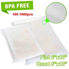 100-1000 Vacuum Sealer Bags 8"x12" 6"x10" Precut Food Saver Storage Pouch 4 Mil