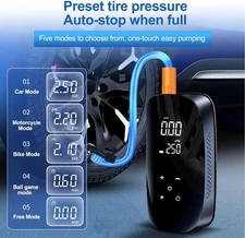 multi-functional Air Pump Compressor Car Tire Inflator Pump LCD for Cars Bikes