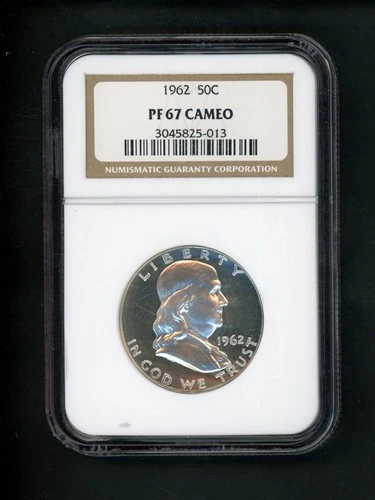 1962 US Franklin Half Dollar 50c .50 NGC PF67 Cameo Proof Choice Gem Brght White