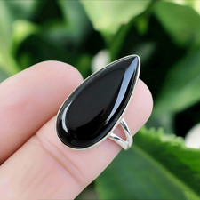 Black Onyx Ring 925 Sterling Silver Ring Handmade Gemstone Ring Women's Rings