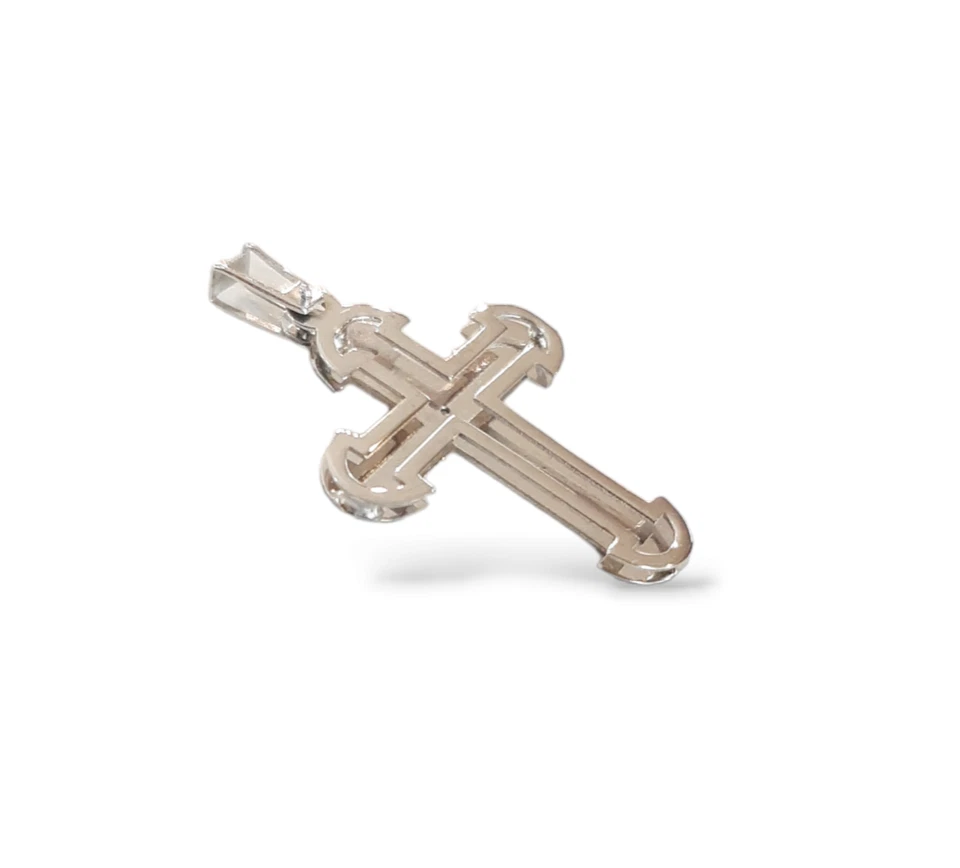 Pendente Croce da Uomo Pg Gioielli in Oro Bianco 18 kt 750 e Diamante Naturale - Immagine 3 di 3