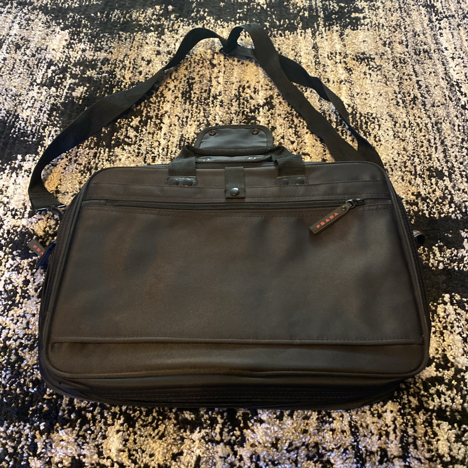Prada Black Nylon Laptop Computer Carrying Bag with Strap thumbnail 4