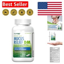 Mucus Relief DM Tablets 20mg Dextromethorphan 400mg Guaifenesin - 200 Count