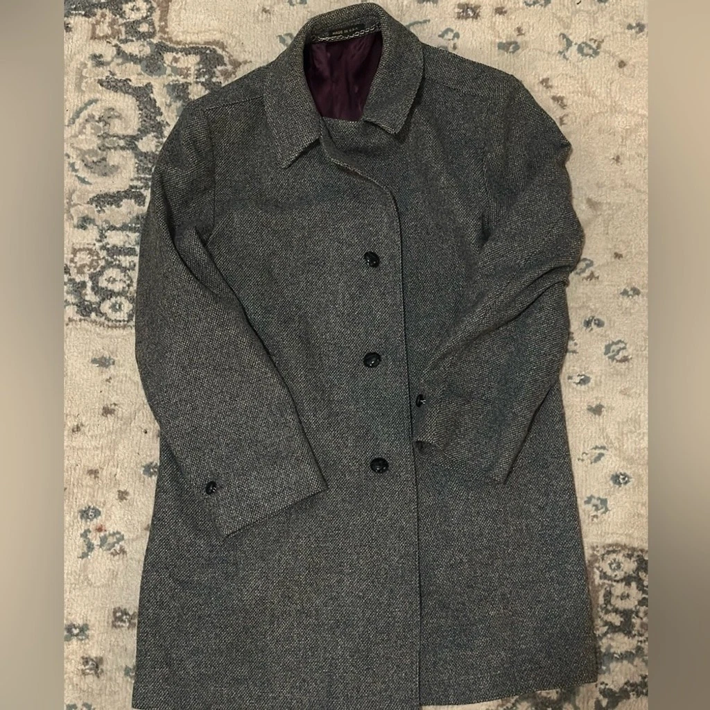 Grey wool trench coat Size: 42 R