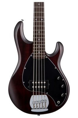 Sterling StingRay RAY5 5-String Bass Guitar, Jatoba Fingerboard, Walnut