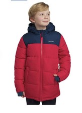 NEW   Lands' End Red Boys Fleece Lined Parka Winter Jacket Youth 7/8