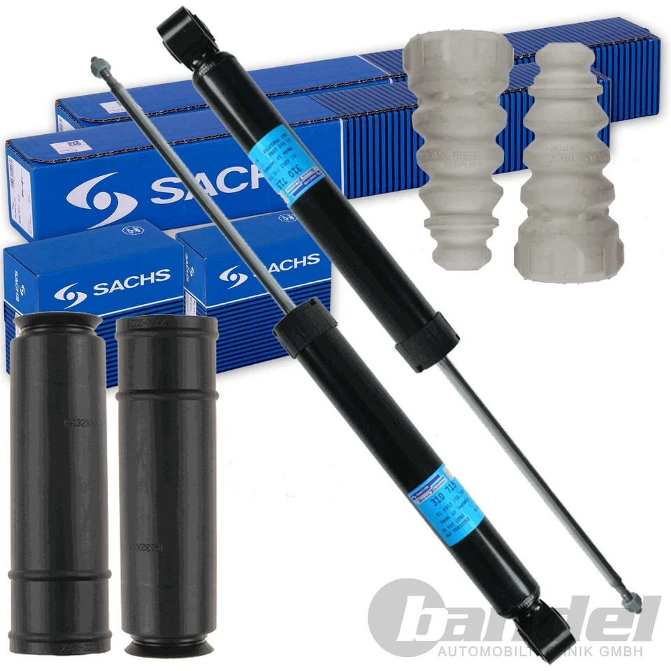 2x SACHS Amortisseur + Protection Kit Arrière pour VW Golf 5 6 Audi A3 Seat Leon - Photo 1/1