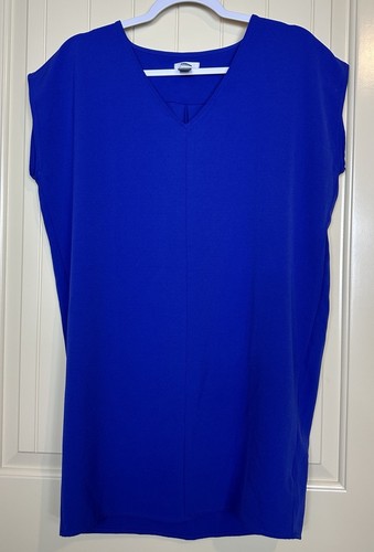 Old Navy Etuikleid Damen klein Kurzarm knielang blau Karriere Gr. SP - Bild 1 von 5