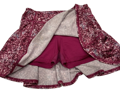 All in Motion Girls Med (7-8) Pull-On Knit Performance Skirt Skort Pink White - Picture 3 of 8