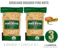 Kirkland Signature Organic Pine Nuts 1.5 lbs 2 Pack Kosher Halal Resealable Bags