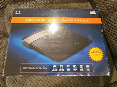 Cisco Linksys E2500 300 Mbps 4-Port 10/100 Wireless N Router - Black SEALED!