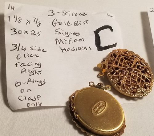 Vtg Miriam Haskell 3 strand clasp Many Signed for Necklace Repair Design Lot 335 - Picture 15 of 24
