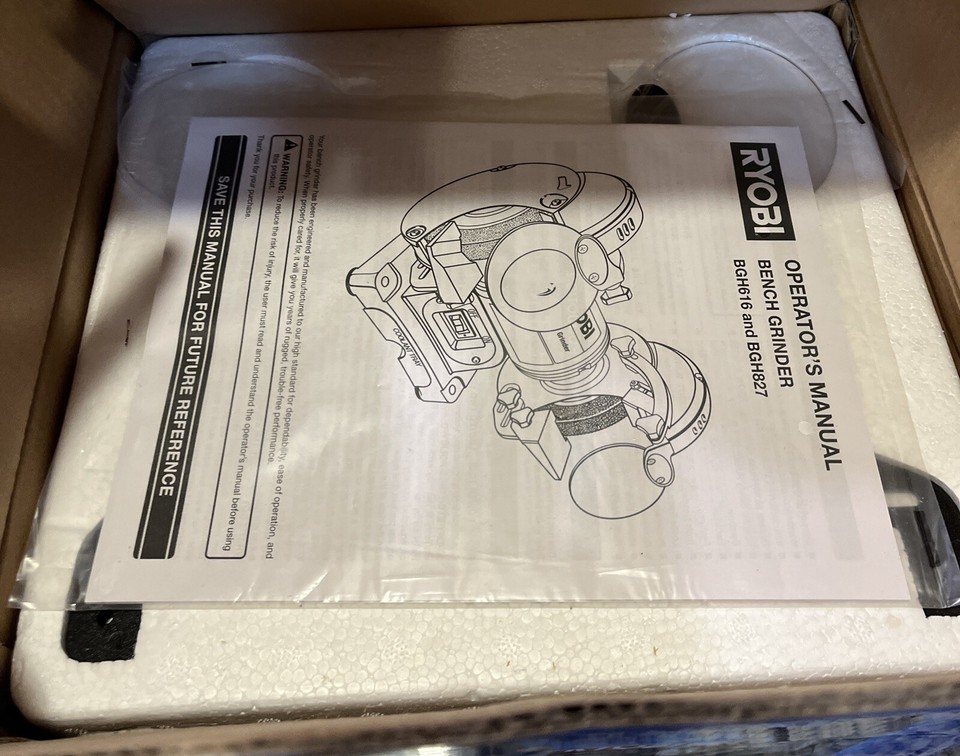 NEW Open Box Ryobi 6” Bench Grinder Model BGH616 eBay