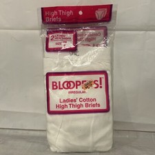 Vtg 90s Bloopers Irregular Cotton High Thigh Briefs 2 Pair Ladies White Size 7