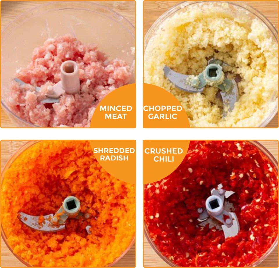 PULL Cord Pulling Food Chopper Manual Vegetable Slicer Hand Blender UK 900mL - Image 2 of 4