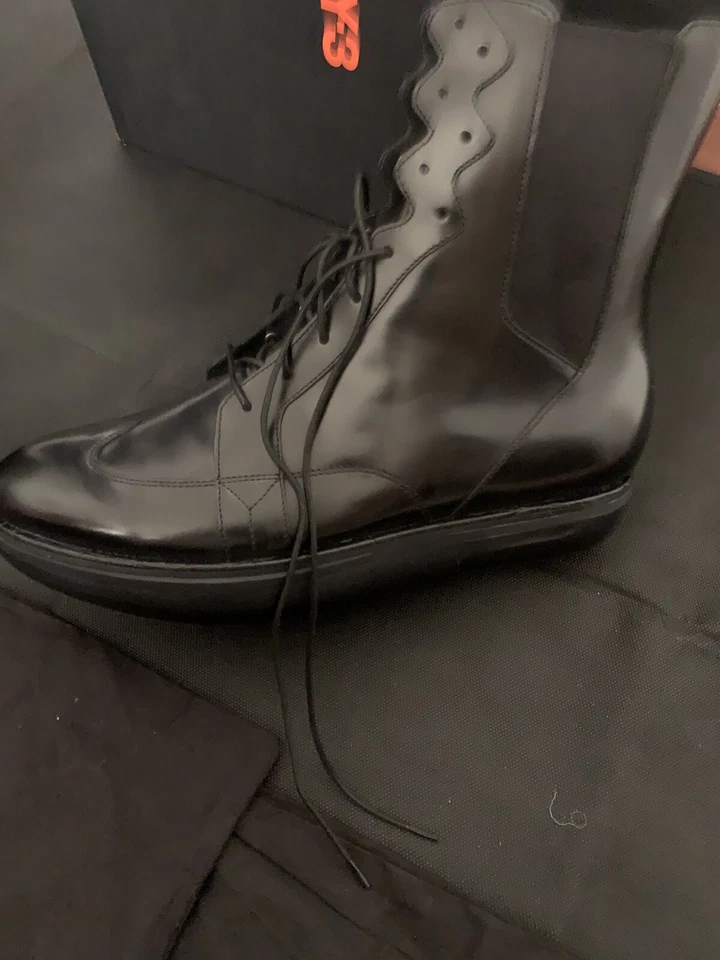 Y3 - Chaussures Hautes / Bottes Yohji Yamamoto Y3, En Cuir Veritable, Noir , New - Photo 3/4