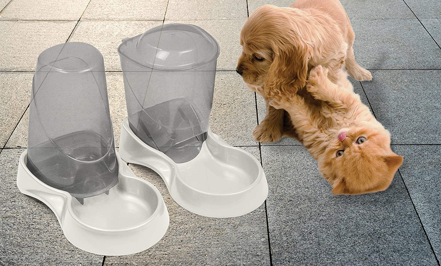 Pet Water Bowl Cat Dish Auto Fill Refill Dispenser 1.5 L Auto Waterer