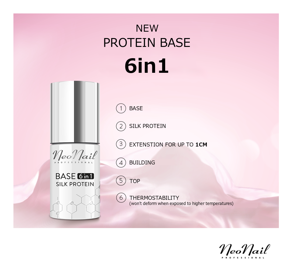 NEONAIL Base 6in1 Silk Protein 7,2ml Hybrid UV Nail Polish Builder Base  6332-7
