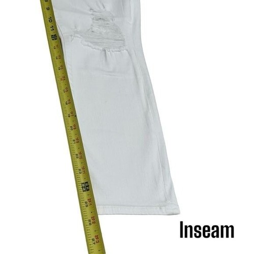 NEW Good American Good Waist Crop White Distressed Jeans Size 15 - Picture 9 of 10