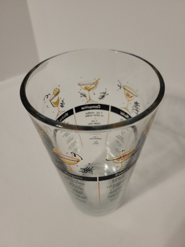 Vaso mezclador de cócteles Libbey vintage con recetas bebida de 6" de alto EE. UU. - Imagen 3 de 3
