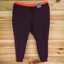 Xersion Athletic Jogger Pants Womens Size 2X Dark Purple Pockets Stretch NWT $49
