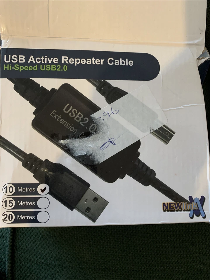 USB 2.0 A to B Active Booster Repeater Cable 10m Long High-Speed Printer - Image 2 of 4