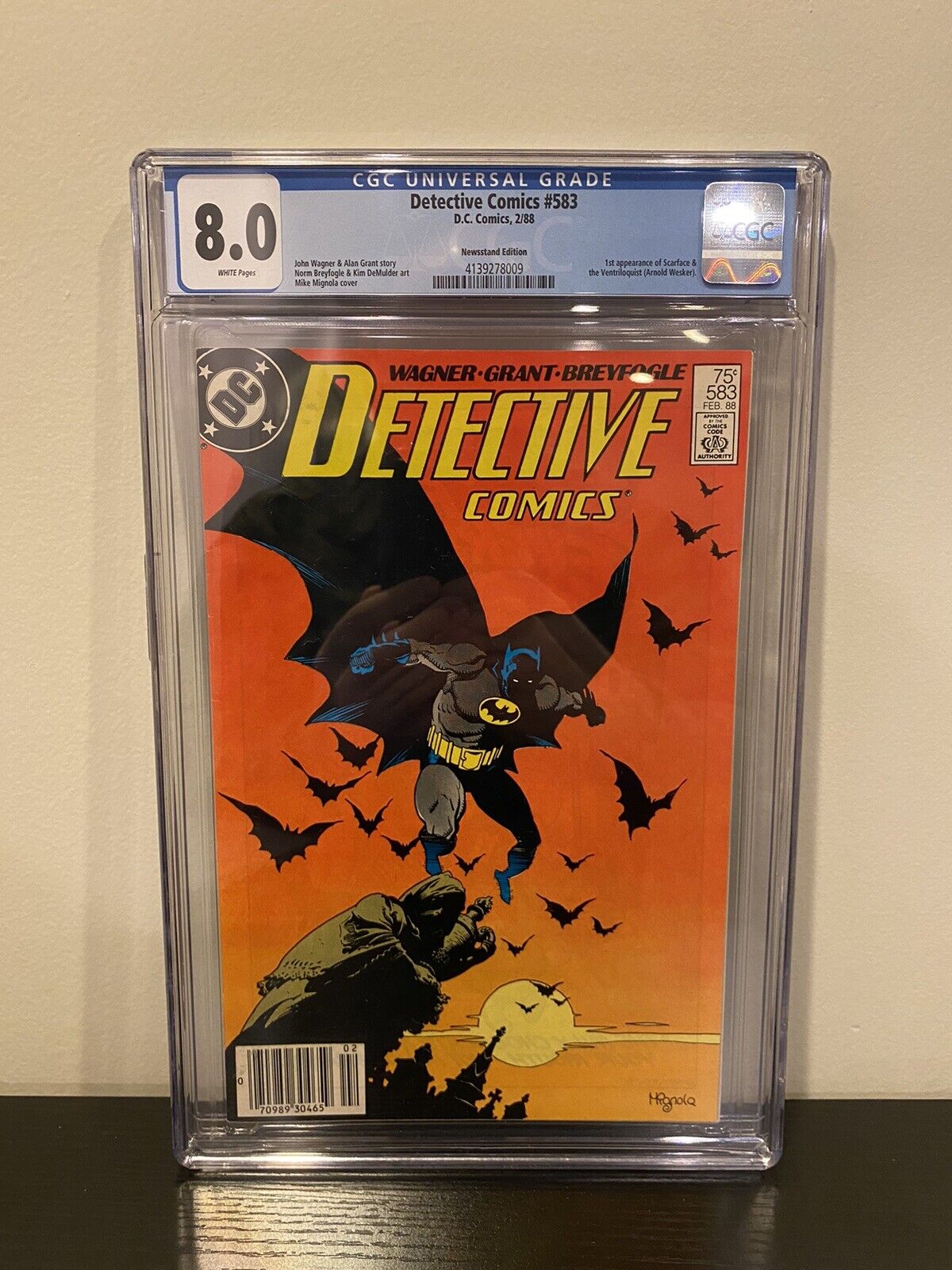 Detective Comics #583 CGC 8.0 WP Newsstand 1st Scarface & Ventriloquist DC 1988